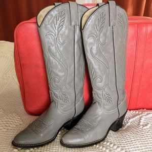 70s grey acme leather cowboy boots